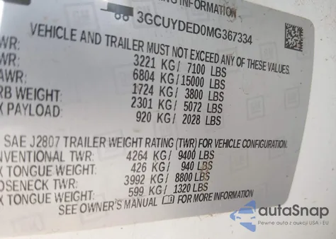 2021 Chevrolet Silverado 1500 4Wd Short Bed Lt z USA, uszkodzony, nr VIN 3GCUYDED0MG367334